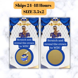 Baby Boy Baby Shower Scratch Off Card, Prince Is On The Way, Juegos de ducha, Juegos de Baby Shower, Juegos de cartas, Azul real