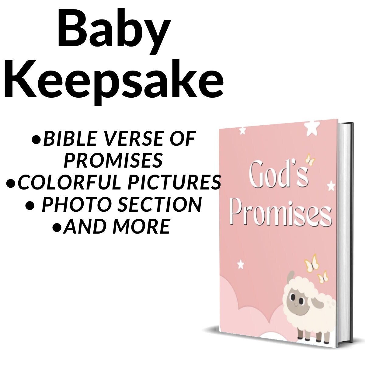 Personalized Baby Keepsake Book God's Promises, Pictures, Family Tree