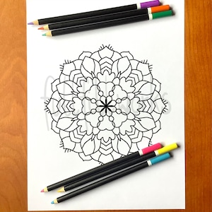 Digital Printable 4 unique Mandala Coloring Pages Bundle jpg PDF Instant download pattern