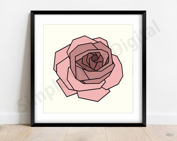 Geometrische Rose 10x10 Digitaldruck Zoll
