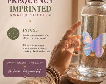INFUSE - Structured Water Sticker | Butterfly Shape | THE CHANGE | Frequency Imprinted Holographic Vinyl | Pack of 3