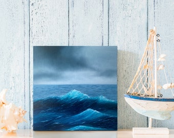 Original Oil Painting on Canvas, Ocean Wall Art, Seascape Painting