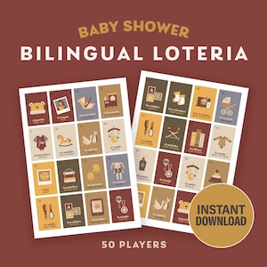 Lotería Bilingüe Baby Shower *Descarga Instantánea* Inspirada en Potter – 50 jugadores