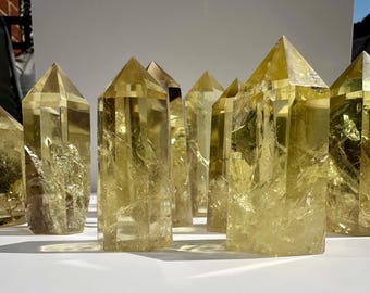 Citrine Crystal Tower Point: Positive Energy, Success, Abundance (5-11cm)