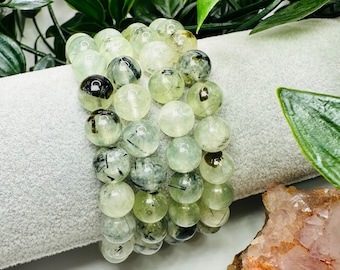 Prehnite Crystal Healing Bracelet: Uplifting Energy, Calm Emotions