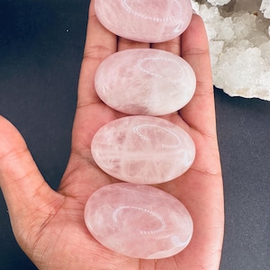 Rose Quartz Palm Stone: Self-Love Crystal, Heart Chakra Healing