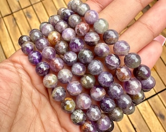 Amethyst Ghost Quartz Bracelet: Natural Crystal Healing for Spiritual Growth