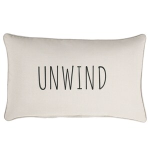 Sunbrella Unwind Embroidered Pillow, Indoor/Outdoor 13 x 20