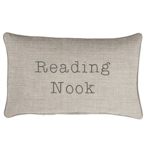 Sunbrella Reading Nook Embroidered Pillow Indoor/Outdoor 13 x 20