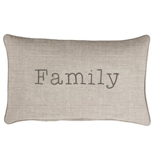 Sunbrella Family Embroidered Pillow, Indoor/Outdoor 13 x 20
