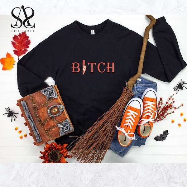 Sudadera de Halloween - Suéter de grito - Sudadera bordada - Regalo para ella - Suéter de otoño - Suéter divertido de cuello redondo para adultos - Suéter sarcástico