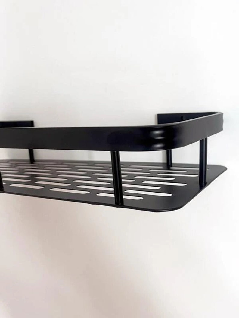 Black / Silver Shower Shelf Self Adhesive Caddy Bathroom Etsy UK