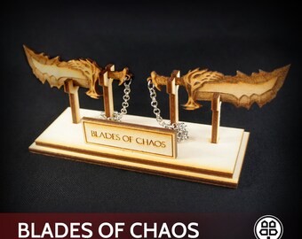 Blades of Chaos - Carved Wooden Decorative Video Game Weapon; God of War