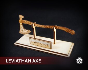 Leviathan Axe - Carved Wooden Decorative Video Game Weapon; God of War