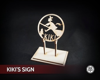 Kiki's Sign - Carved Wooden Decorative Symbol; Kiki's Delivery Service; Witch's Express Home Delivery