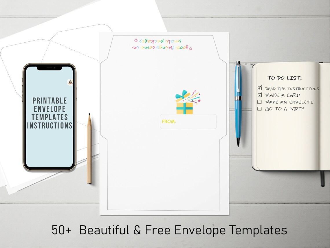 Printable A7 Envelope Templates A7 Envelope 5.25 X 7.25 Etsy
