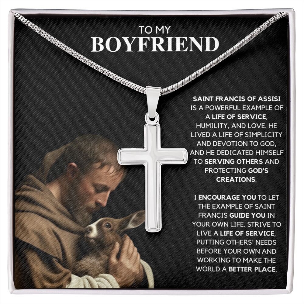 Sterling Silver St Francis Of Assisi Necklace With Prayer Card – F.A.  Dumont Church Supplies