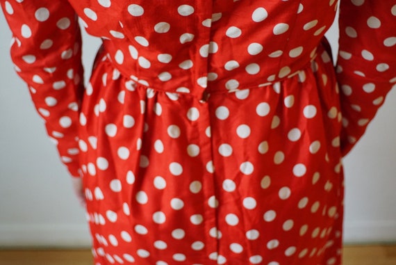 Vintage Silk XS Polka Dot Dress - image 3