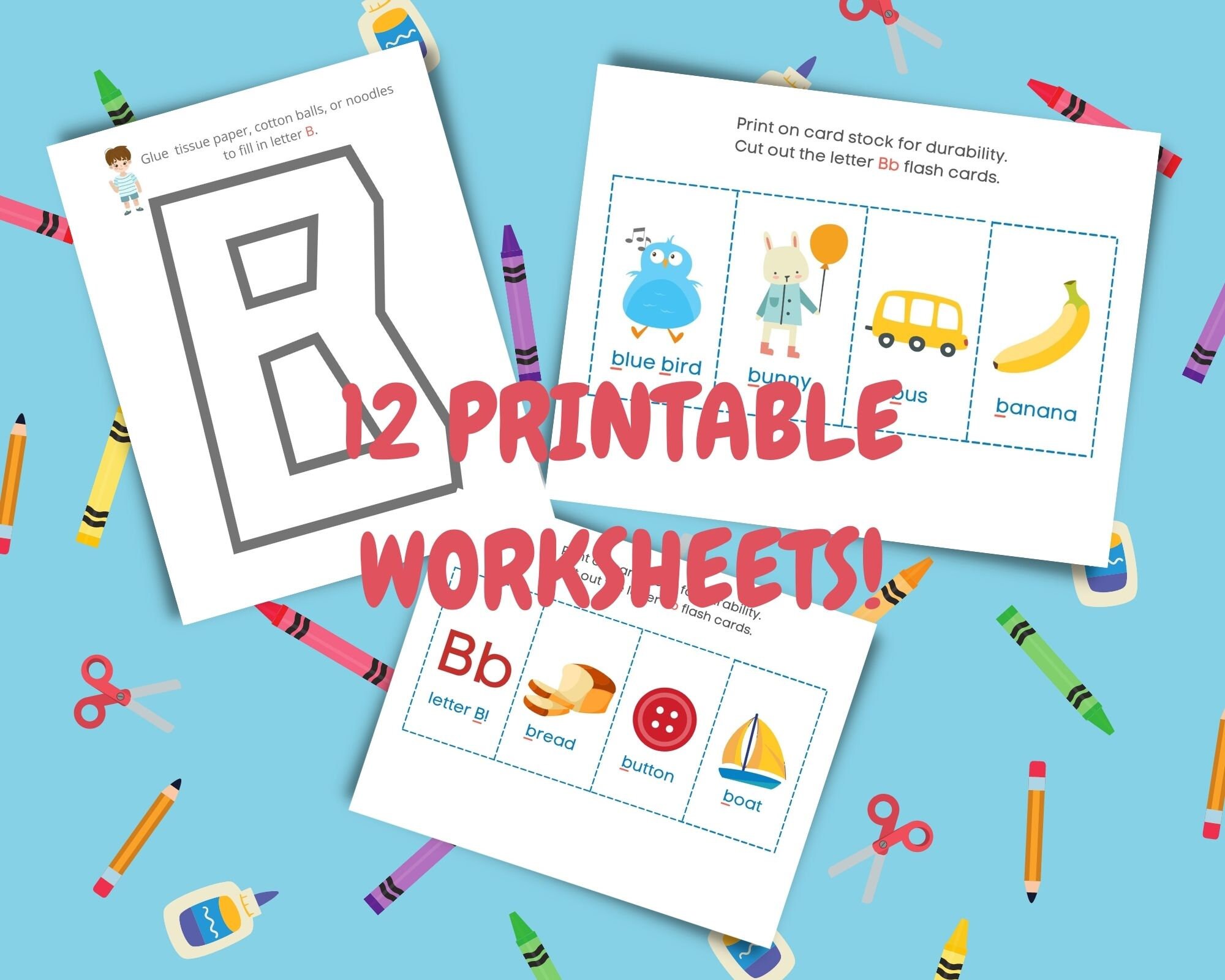 alphabet preschool printable worksheets pdf letter b of the etsy