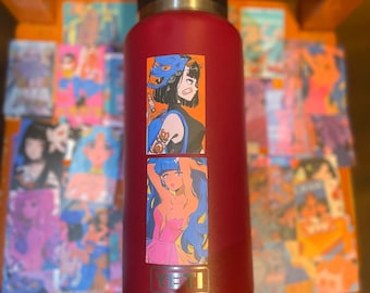 Cute Retro Girl Stickers set of 10