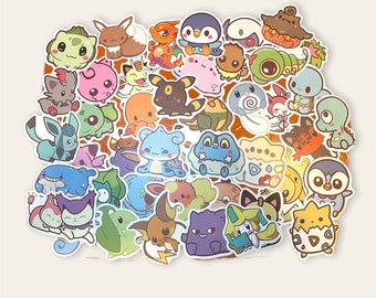 Cute Chibi Pokemon Stickers set of 6
