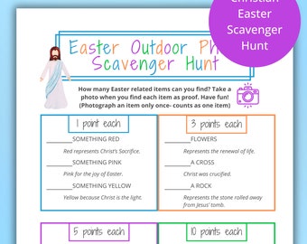 Christian Easter Photo Scavenger Hunt, instant download, teens, adults, older kids, Outdoor, Youth or family activity, works for large group