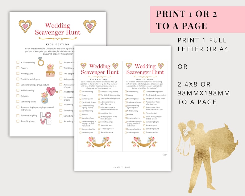 Wedding Scavenger Hunt for Kids | Kids Edition 6 and Older | Junior ...