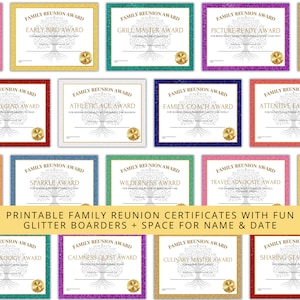 Family Reunion Awards, Printable Award Certificates to Use at Family ...