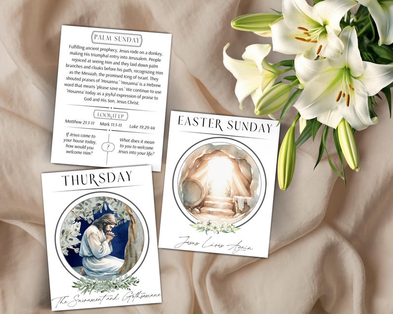 Holy Week Cards LDS | Scripture Cards for Easter Week | Great for ...