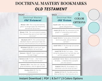 Old Testament Bookmarks | Seminary Doctrinal Mastery Bookmarks | Instant Download | LDS Youth | Instant Download PDF | 8.5x11" | 3 Colors