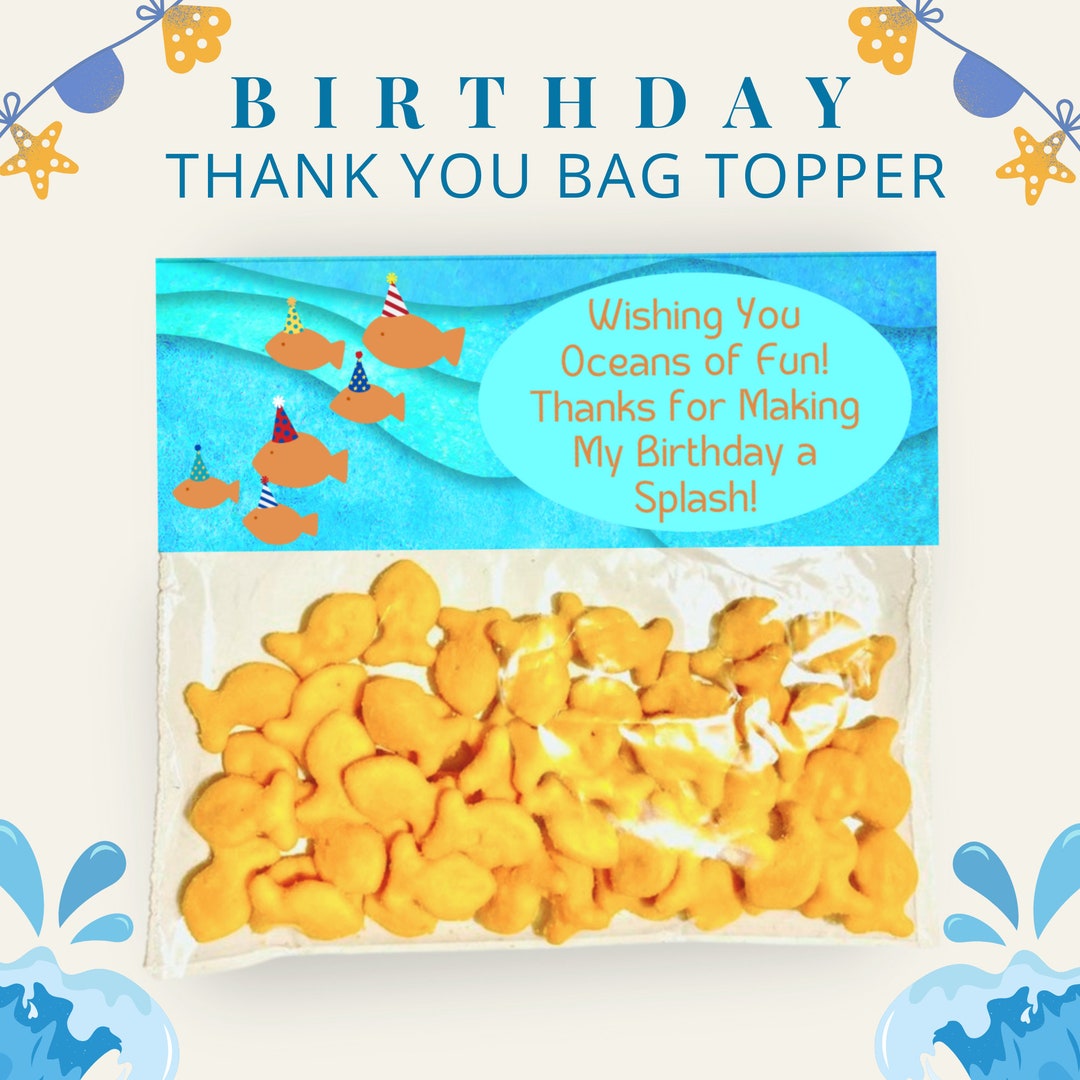 Oceans of Fun Birthday Party Topper, Thanks for Making My Birthday a ...