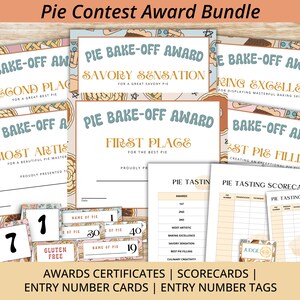 Pacote de Concurso de Tortas | Certificados de Prêmio de Confeitaria de Tortas | Concurso de Confeitaria de Tortas | Festa de Tortas | Dia da Torta | Torta de Ação de Graças | Competição de Confeitaria de Tortas | PDF