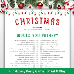 Christmas Would You Rather Game | Christmas Trivia | Christmas Icebreaker | Family Game Night | Get to know you | Christmas Party | PDF