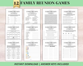 Family Reunion Games Bundle | Instant Download | Family Icebreaker | Activities Include Family Bingo, Friendly Feud, Word Games, & More