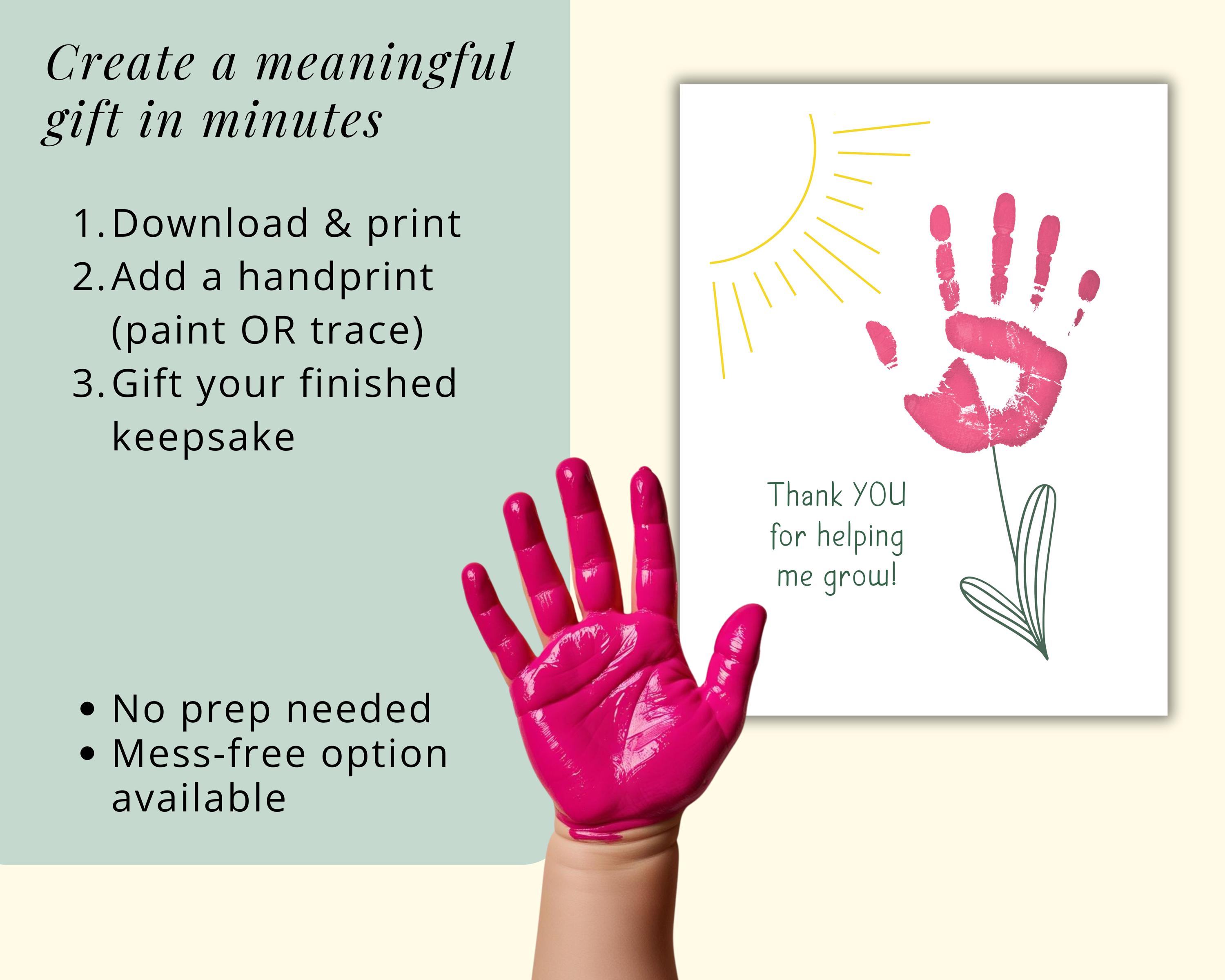 Teacher Appreciation Handprint Craft Printable | Thank You for Helping ...