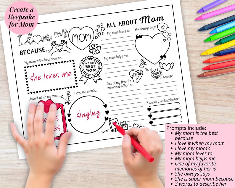Mother’s Day Activity Bundle for Kids, All About My Mom + Roll & Draw ...