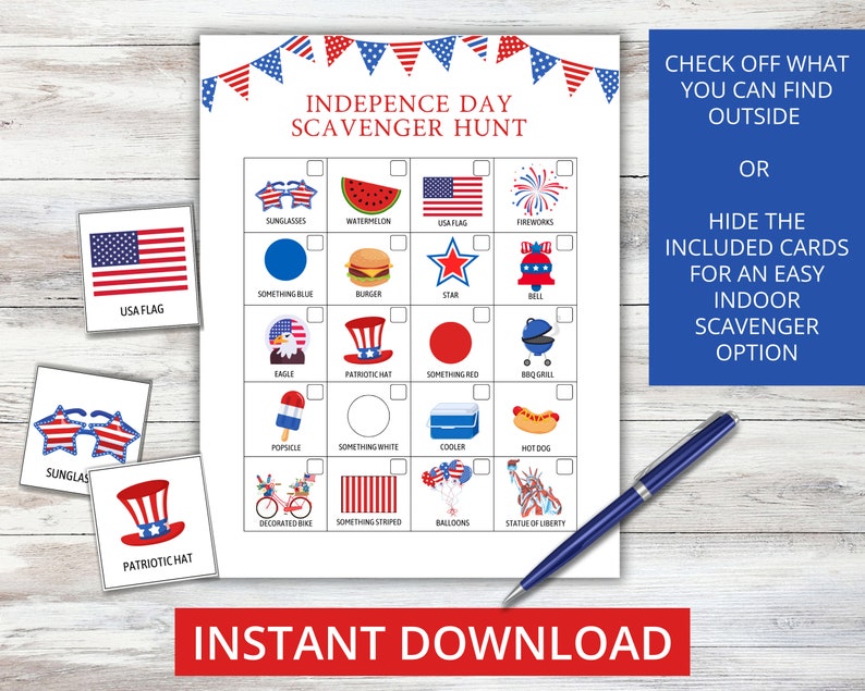 kids 4th of july scavenger hunt