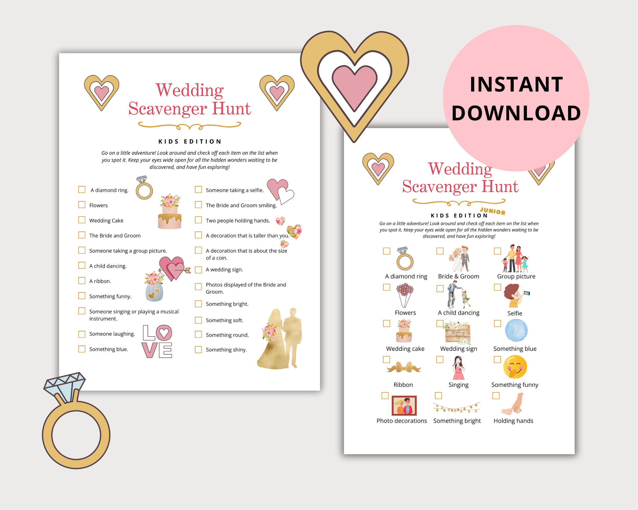 Wedding Scavenger Hunt for Kids | Kids Edition 6 and Older | Junior ...