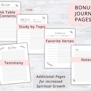 Bonus Value Pages Included! Complete your spiritual toolkit with dedicated pages for: Testimony, Topical Study List, and Favorite Verses. Ideal for a missionary journal or personal devotional journal. Supports powerful scripture reflection. Includes additional Note Pages to add where needed and a Blank Table of Contents to keep it all organized.