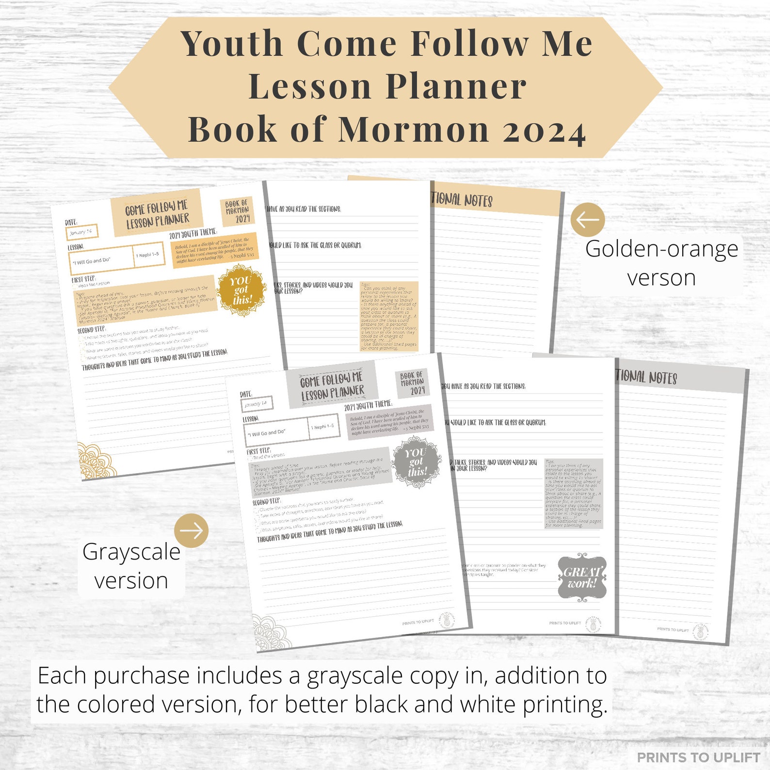 Come Follow Me Youth Lesson Planner 2024 Book of Mormon Young Women