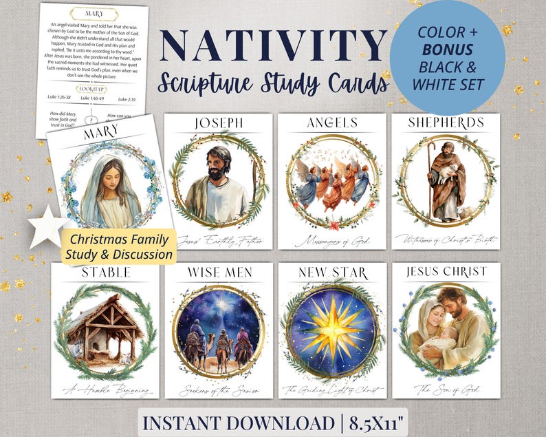 Nativity Story Cards | Nativity Printable | the Birth of Jesus Family ...