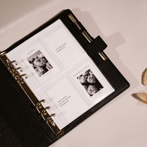 Gedruckte ästhetische Journaling-Planer-Karten | Transparent 4 Taschen Halter | Aufgabenkärtchen | MM persönliche Karten| Agenda Card Taschenhalter