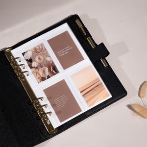 Schede di pianificazione estetica stampate / Schede di diario / Porta 4 tasche in plastica / Schede attività / Schede personali MM / Porta schede agenda tascabile