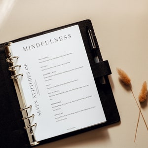 Aesthetic Minimal Mindfulness Planner Dashboard | A5 A6 Planner Dashboards |Planner Inserts | Divider | Filofax |Kikki K