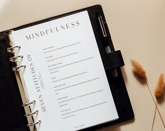 Aesthetic Minimal Mindfulness Planner Dashboard | A5 A6 Planner Dashboards |Planner Inserts | Divider | Filofax |Kikki K