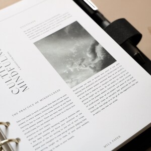 Aesthetic Minimal Cultivate Mindfulness Planner Dashboard | A5 A6