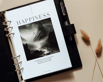 Printed Aesthetic Minimal Planner Dashboard | A5 Planner Dashboards |Planner Inserts | Divider|  Happiness dashboard | Filofax |Kikki K