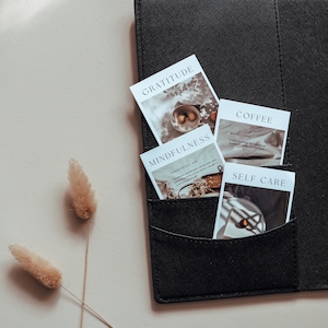 Tarjetas de planificador estéticas impresas / Tarjetas de diario / Soporte de plástico con 4 bolsillos / Tarjetas de tareas / Tarjetas personales MM / Soporte de bolsillo para tarjetas de agenda