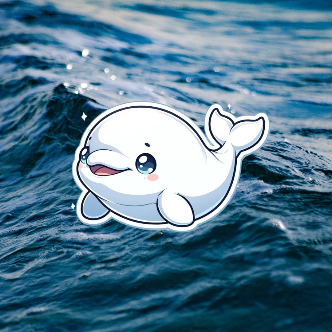 Chubby Charmer Beluga Whale Sticker - Etsy