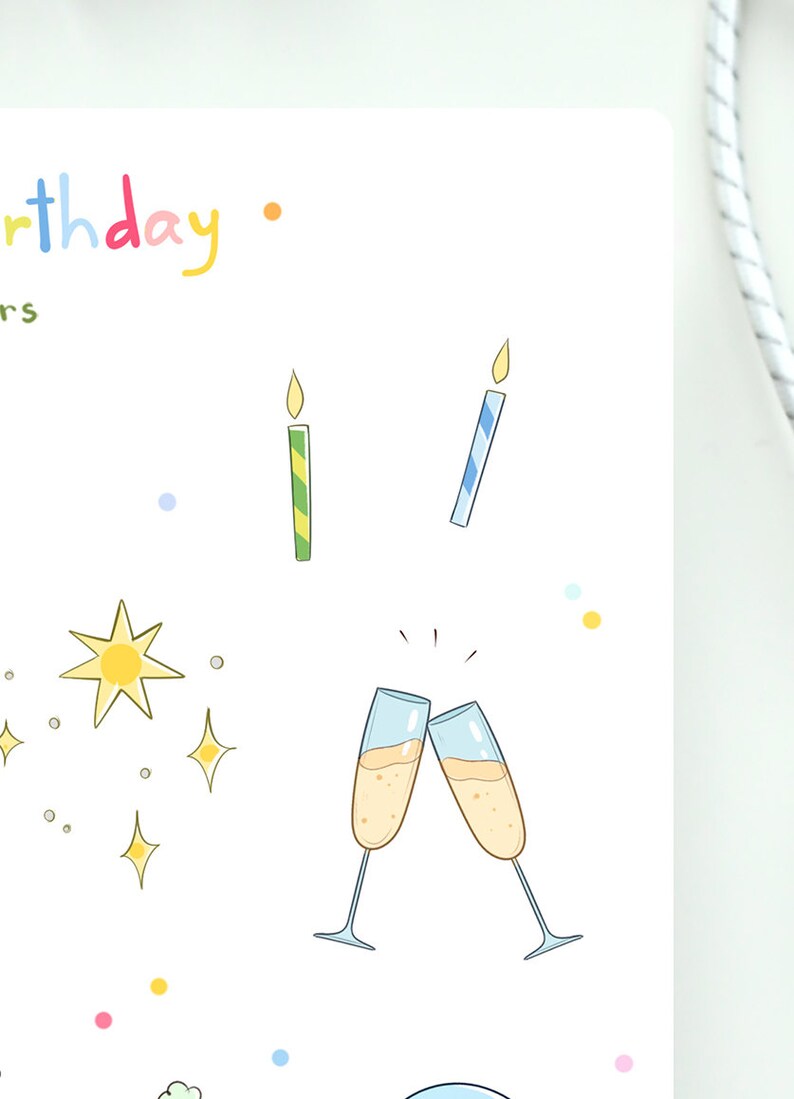 Happy Birthday Sticker Pack Happy Sticker Party Sticker Etsy